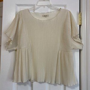 Madewell ribbed flowy white blouse size L